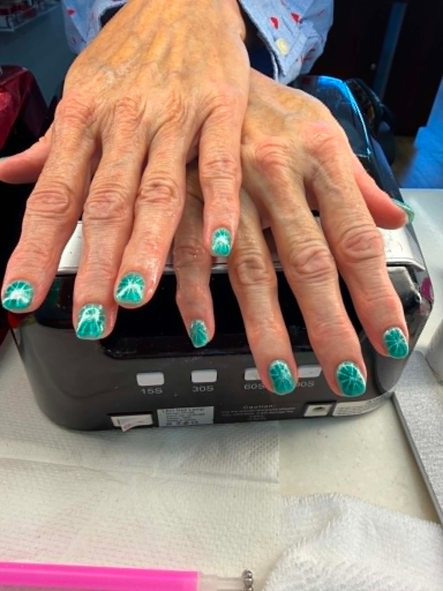 Teal nail design